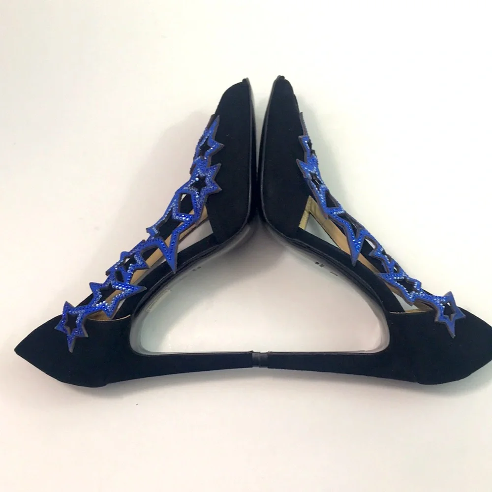 Fabi Italian black suede peep toe heels, size 37.5/6.5, unworn - Picture 5 of 15